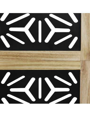 Divisorio Ambienti 4 Pannelli Marrone e Nero Massello Paulownia