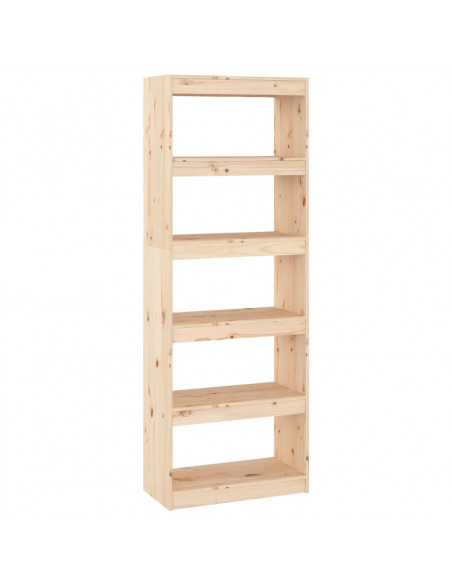Libreria/Divisorio Grigio 60x30x167,5 cm in Massello di Pino
