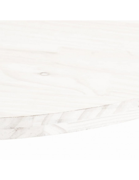 Piano Tavolo Bianco 90x45x2,5cm in Legno Massello di Pino Ovale