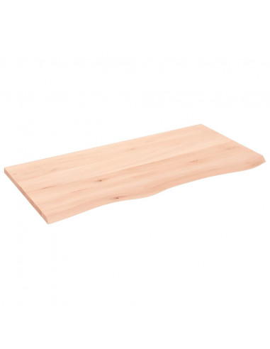 Piano per Tavolo 100x50x2 cm in Rovere Massello Non Trattato