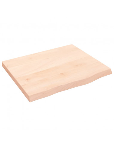Piano per Tavolo 60x50x(2-4) cm in Rovere Massello Non Trattato