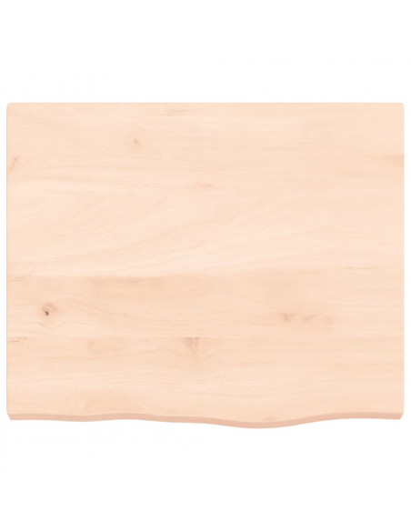 Piano per Tavolo 60x50x(2-4) cm in Rovere Massello Non Trattato