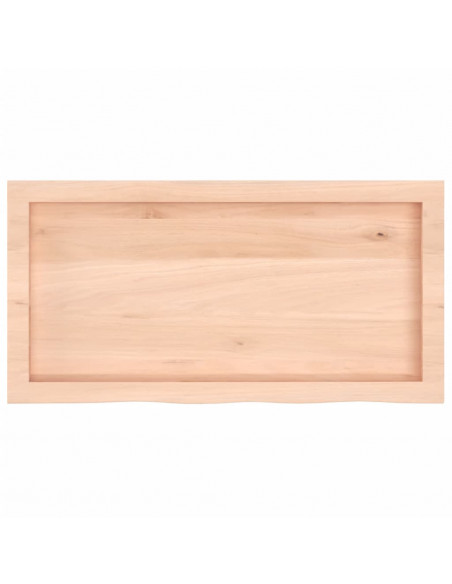 Piano per Tavolo 80x40x(2-6) cm in Rovere Massello Non Trattato