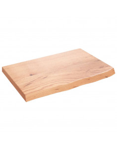 Piano Tavolo Marrone 60x40x(2-4) cm Massello Rovere Trattato