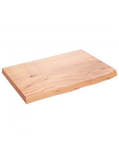 Piano Tavolo Marrone 60x40x(2-4) cm Massello Rovere Trattato