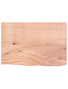 Piano Tavolo Marrone 60x40x(2-4) cm Massello Rovere Trattato 2