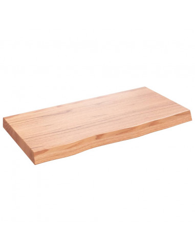 Piano Tavolo Marrone 80x40x(2-6) cm Massello Rovere Trattato