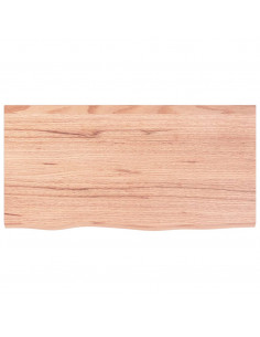 Piano Tavolo Marrone 80x40x(2-6) cm Massello Rovere Trattato 2