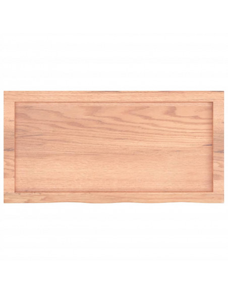 Piano Tavolo Marrone 80x40x(2-6) cm Massello Rovere Trattato