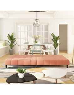 Divano Letto a 2 Posti Rosa in Velluto 2