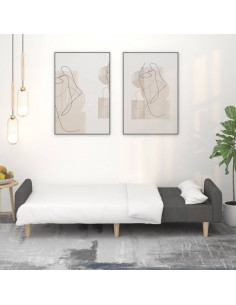 Divano Letto a 2 Posti Grigio Scuro in Tessuto 2