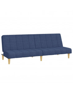 Divano Letto a 2 Posti Blu in Tessuto