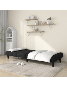 Divano Letto a 2 Posti Nero in Velluto 2