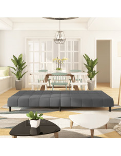 Divano Letto a 2 Posti Grigio Scuro in Velluto 2