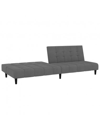 Divano Letto a 2 Posti Grigio Scuro in Velluto