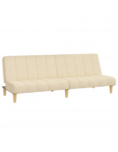Divano Letto a 2 Posti Crema in Tessuto