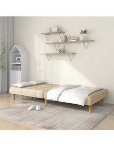 Divano Letto a 2 Posti Crema in Tessuto