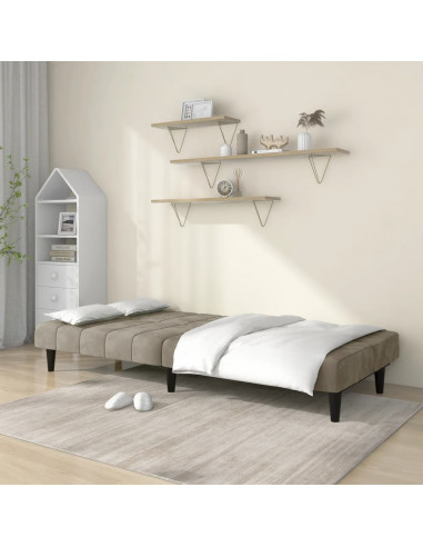 Divano Letto a 2 Posti Grigio Chiaro in Velluto