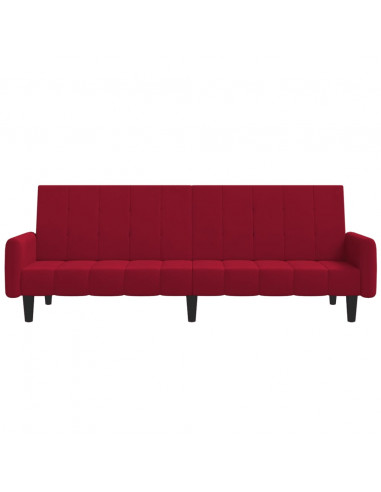 Divano Letto a 2 Posti Rosso Vino in Velluto
