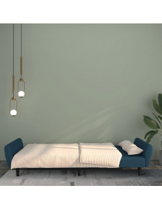 Divano Letto a 2 Posti Blu in Velluto 2