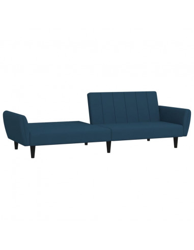 Divano Letto a 2 Posti Blu in Velluto