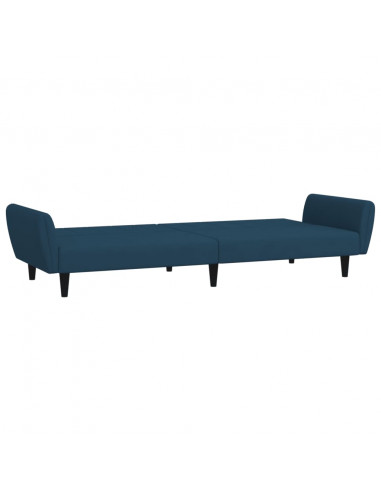 Divano Letto a 2 Posti Blu in Velluto