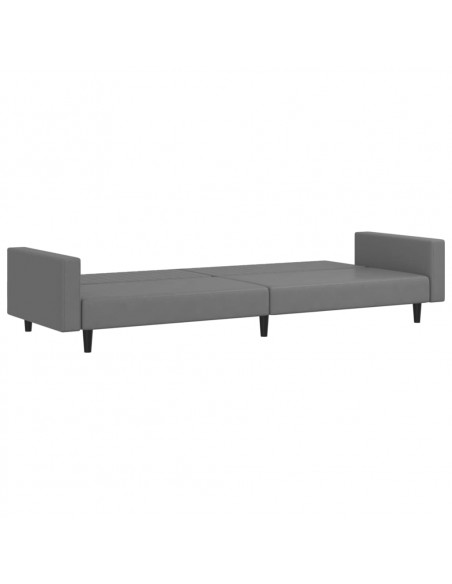 Divano Letto a 2 Posti Grigio in Similpelle