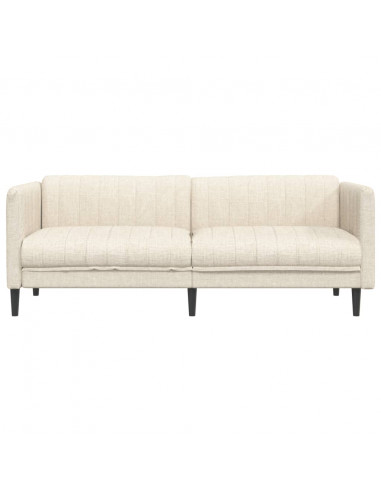 Divano a 3 Posti Crema in Tessuto