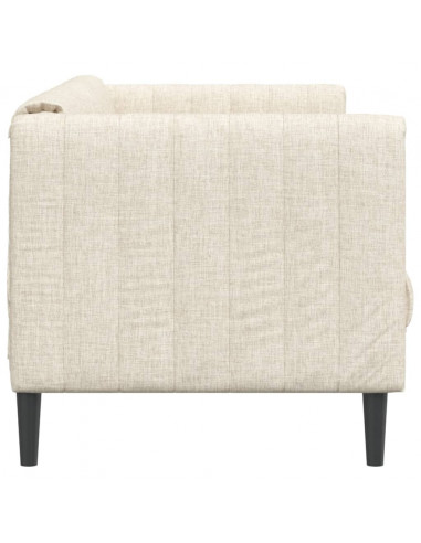 Divano a 3 Posti Crema in Tessuto