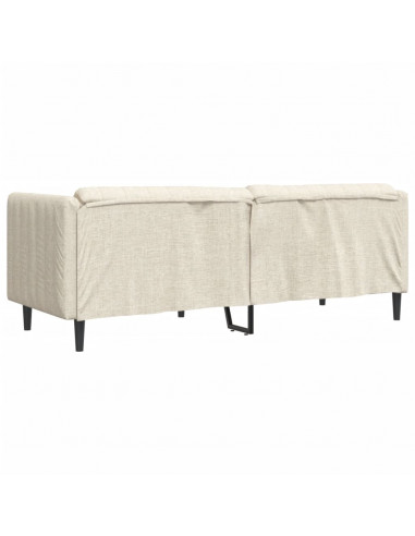 Divano a 3 Posti Crema in Tessuto