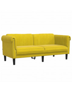 Divano a 2 Posti Giallo in Velluto