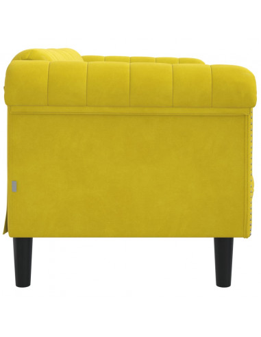 Divano a 2 Posti Giallo in Velluto
