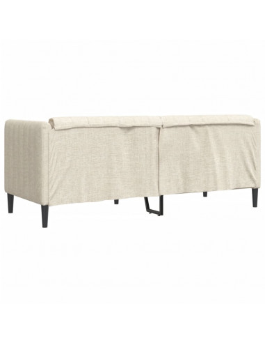 Divano a 2 Posti Crema in Tessuto