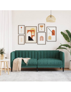 Divano a 2 Posti Verde Scuro in Tessuto 2