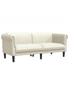 Divano a 2 Posti Crema in Velluto