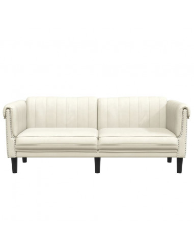 Divano a 2 Posti Crema in Velluto