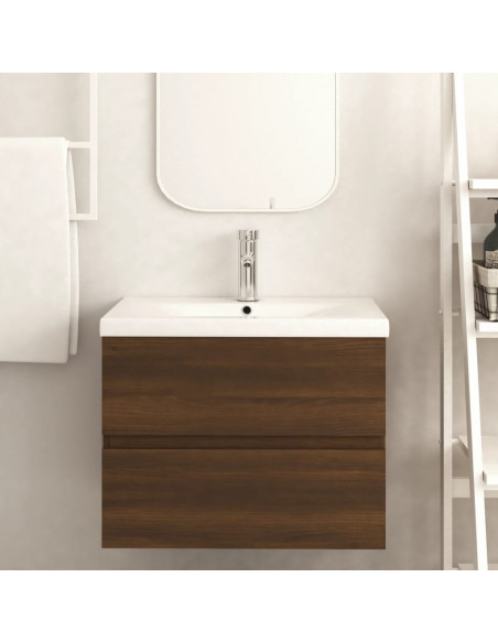 Mobile Lavabo Rovere Marrone 60x38,5x45 cm in Legno Multistrato