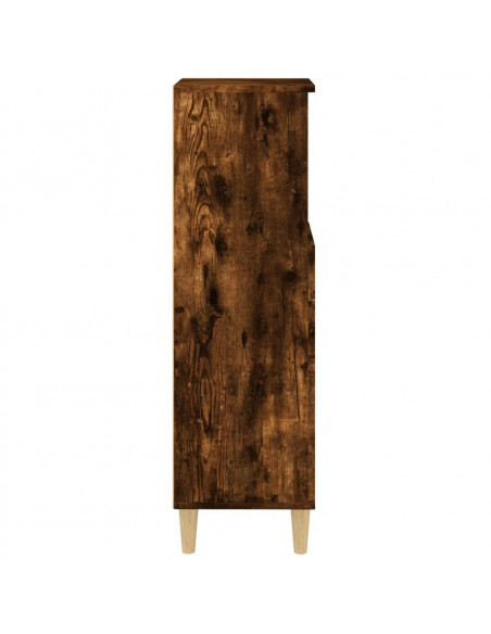Armadietto Bagno Rovere Fumo 30x30x100 cm in Legno Multistrato