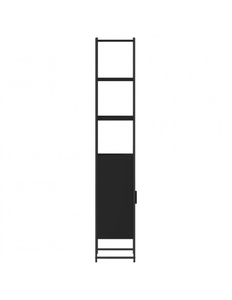 Mobile da Bagno Nero 33x33x185,5 cm in Legno Multistrato