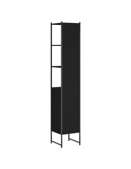 Mobile da Bagno Nero 33x33x185,5 cm in Legno Multistrato