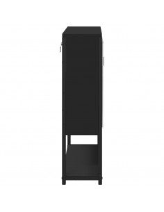 Mobile da Bagno con Specchio Nero 60x16x60 cm Legno Multistrato