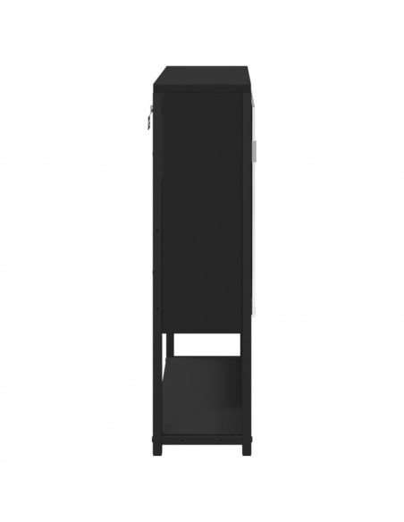 Mobile da Bagno con Specchio Nero 60x16x60 cm Legno Multistrato