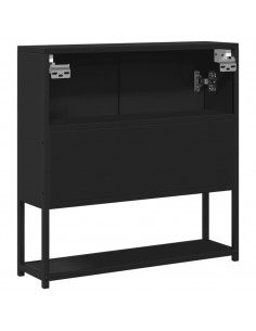 Mobile da Bagno con Specchio Nero 60x16x60 cm Legno Multistrato 2