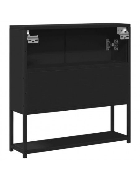 Mobile da Bagno con Specchio Nero 60x16x60 cm Legno Multistrato