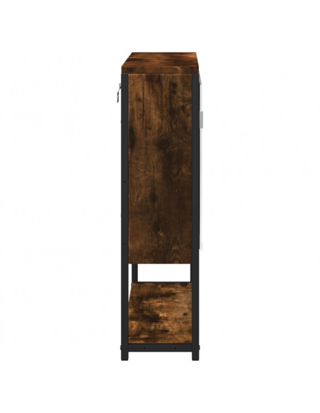 Mobile Bagno Specchio Rovere Fumo 60x16x60 cm Legno Multistrato