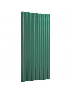 Pannelli Tetto 36pz Acciaio Zincato Verde 80x36 cm 2