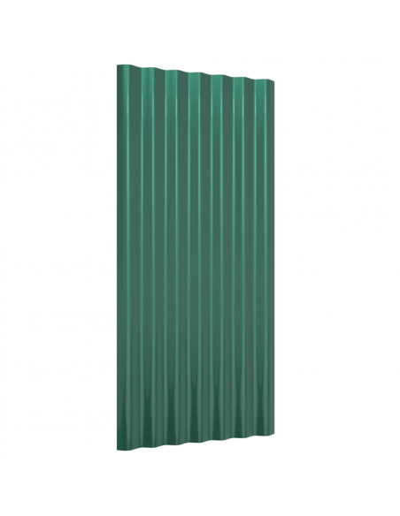 Pannelli Tetto 36pz Acciaio Zincato Verde 80x36 cm