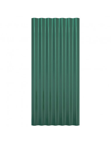 Pannelli Tetto 36pz Acciaio Zincato Verde 80x36 cm