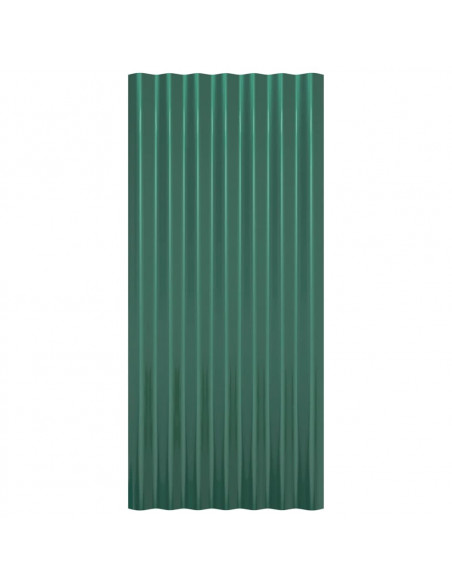 Pannelli Tetto 36pz Acciaio Verniciato a Polvere Verde 80x36 cm