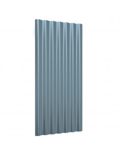 Pannelli Tetto 36pz Acciaio Verniciato a Polvere Grigio 80x36cm 2